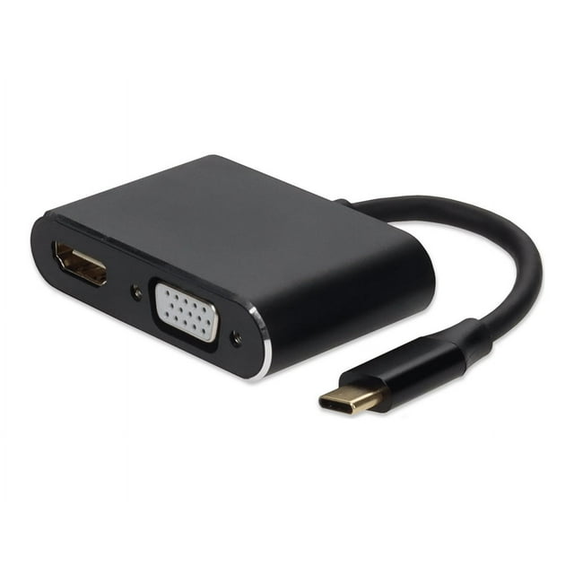 Picture of Add-On USBC2H4VMFAL-AA 7 in. USB-C Male to HDMI 4K VGA Female Hub with Aluminum Housing&#44; Black