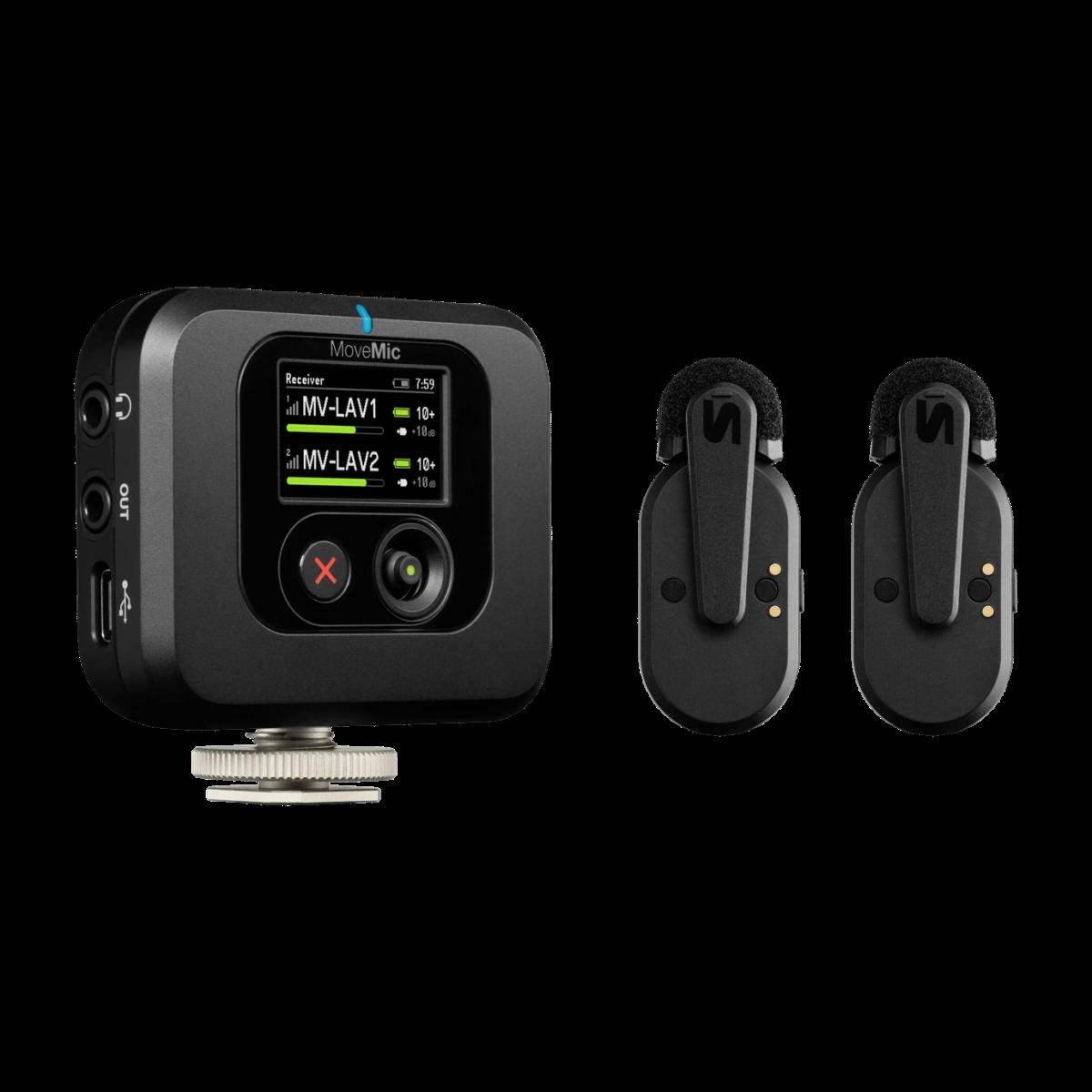Picture of Shure Orporated MV-TWO-KIT-Z7 Two Channel Wireless Microphone System with Cold-Shoe Mountable Receiver for Con