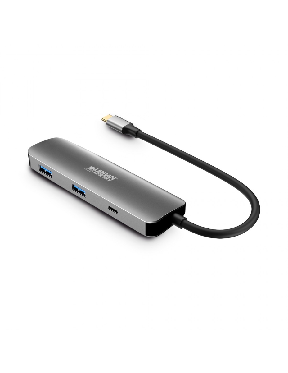 Picture of Urban Factory MHC40UF 4-in-1 USB-C Hub with 2 USB-A&#44; 1 HDMI 4K & 1 USB-C 100W Pass-Through Current Distribution
