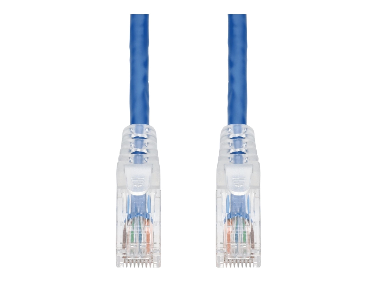 Picture of Add-On ADD-15FCAT6-BE-TAA 15 ft. Blue CAT6 PVC Snagless Easy Clear Boot TAA RJ-45 M-M Ethernet Cable