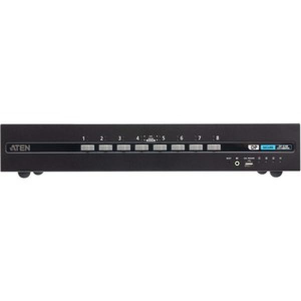 Aten Technology - 8-Port USB DisplayPort Dual Display Secure KVM Switch with CAC - Black