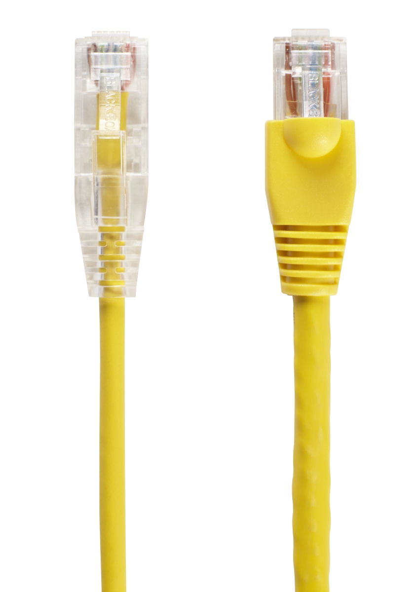 Picture of Black Box C6PC28-YL-20 20 ft. Slim-Net CAT6 250 MHz Snagless 28AWG Stranded Unshielded CM PVC RJ45 M-M Ethernet Patch Cable&#44; Yellow
