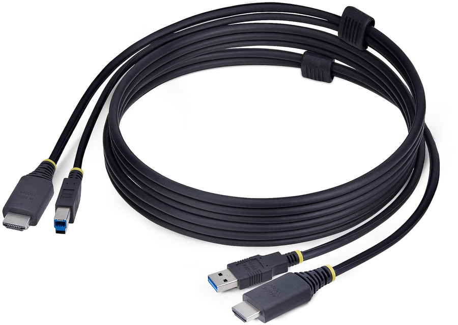 Picture of StarTech HU1226-KVM-CABLE 6 ft. 4K 60Hz HDMI & USB 5Gbps KVM Cable for KVM Switches&#44; Black