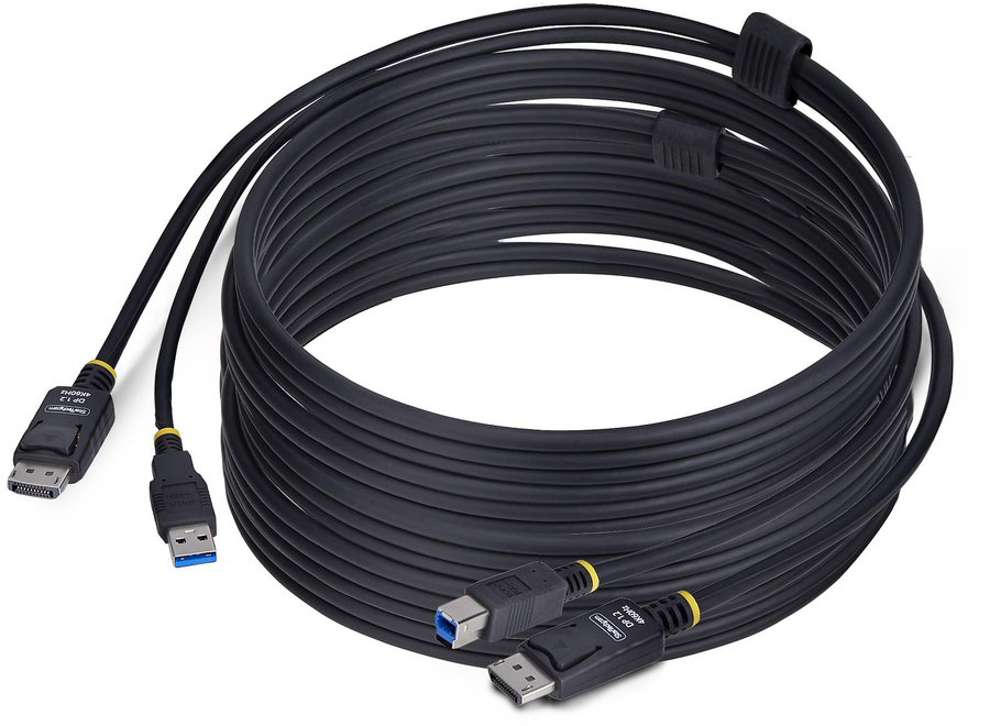Picture of StarTech DU12210-KVM-CABLE 10 ft. 4K 60Hz Display Port & USB 5Gbps KVM Cable for KVM Switches&#44; Black