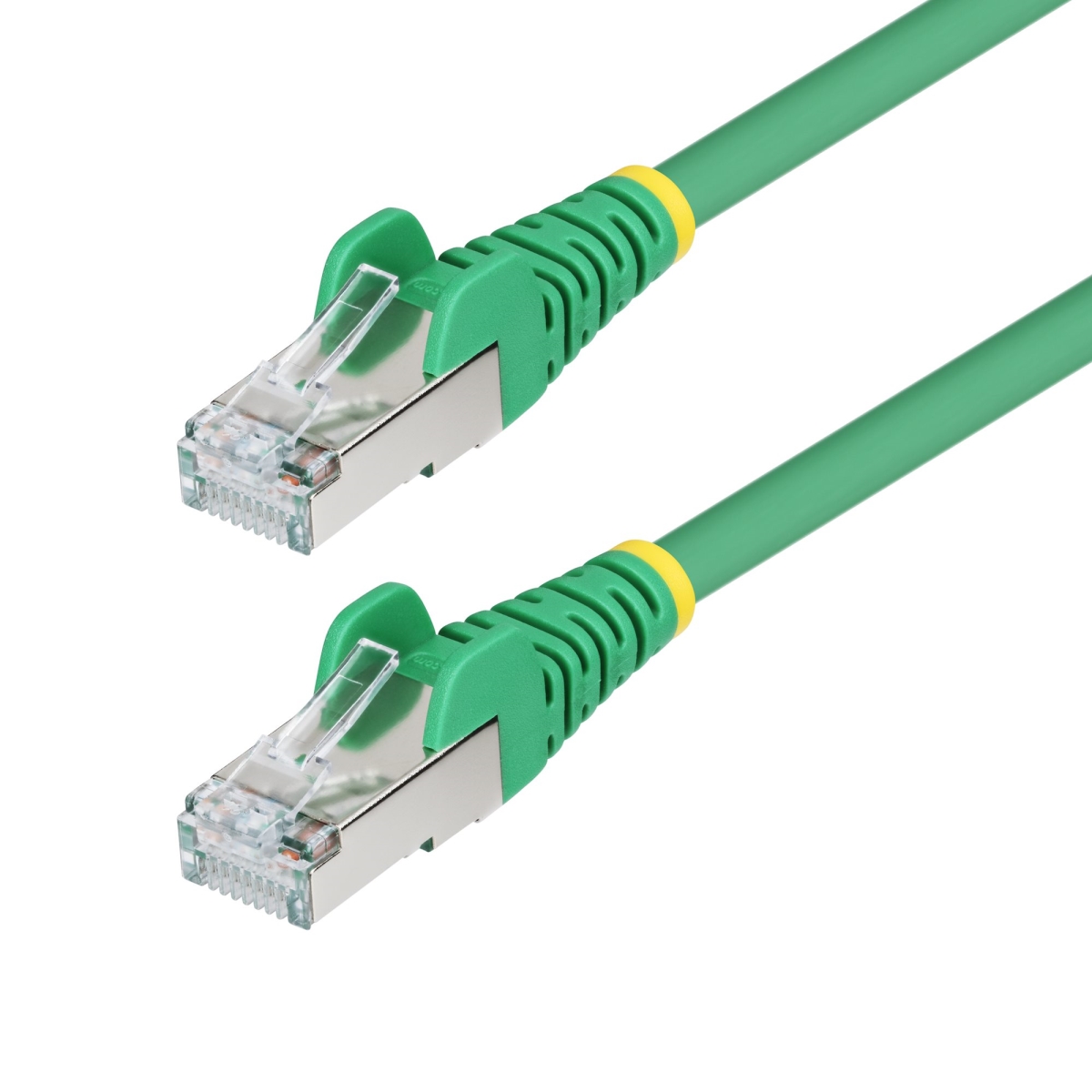 Picture of StarTech NLGN-6F-CAT6A-PATCH 6 ft. CAT6a Snaggles RJ45 10GbE 100W PoE Plus S-FTP LSZH 27AWG Pure Bare Copper Wire 500MHz Ethernet Cable with Shielded Network Patch Cord & Strain Reliefs&#44; Green