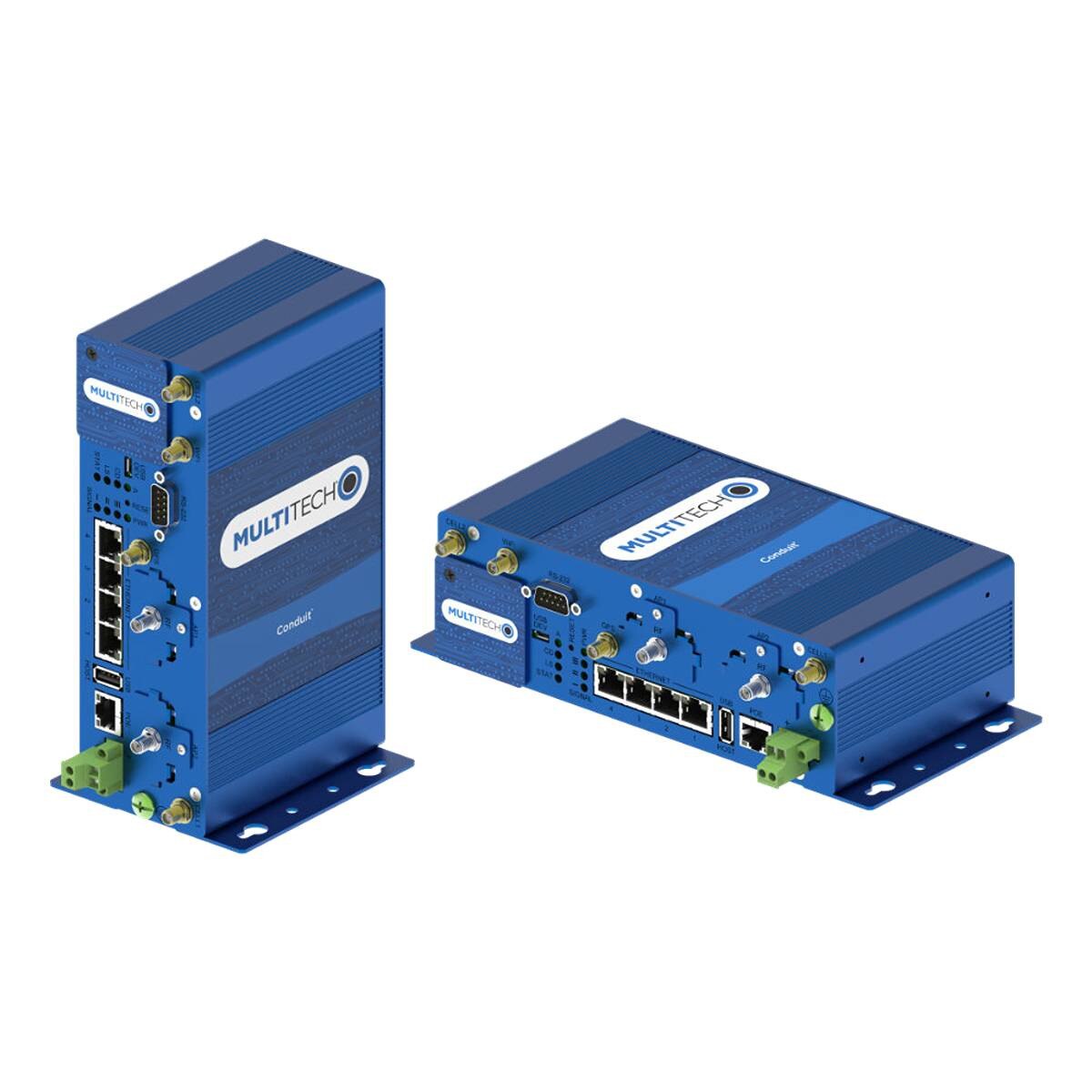 Picture of MultiTech MTCDT3AC-L4G1-A33UHE-EWM Conduit 300 LTE Cat 4 Gateway 8-Channel 915MHz GNSS Wi-Fi & Bluetooth M-Card & Accessory Kit