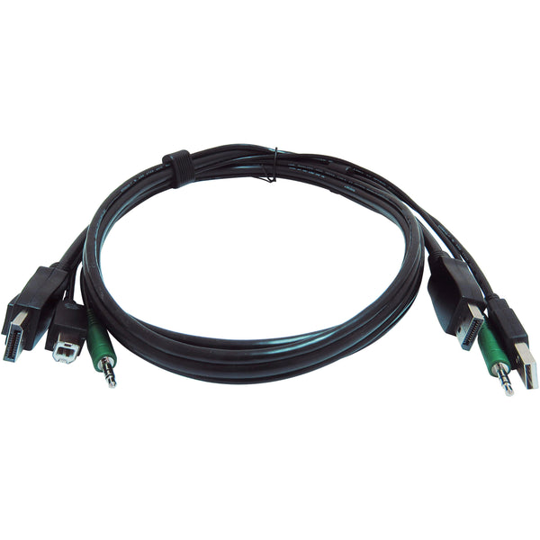 Black Box SKVMCBL-DP-10TAA 10 ft. KVM USB DisplayPort Cable with Audio - Black