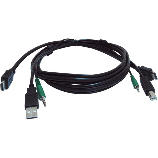 Black Box SKVMCBL-HDMI-10TAA 10 ft. KVM USB HDMI Cable with Audio, Black