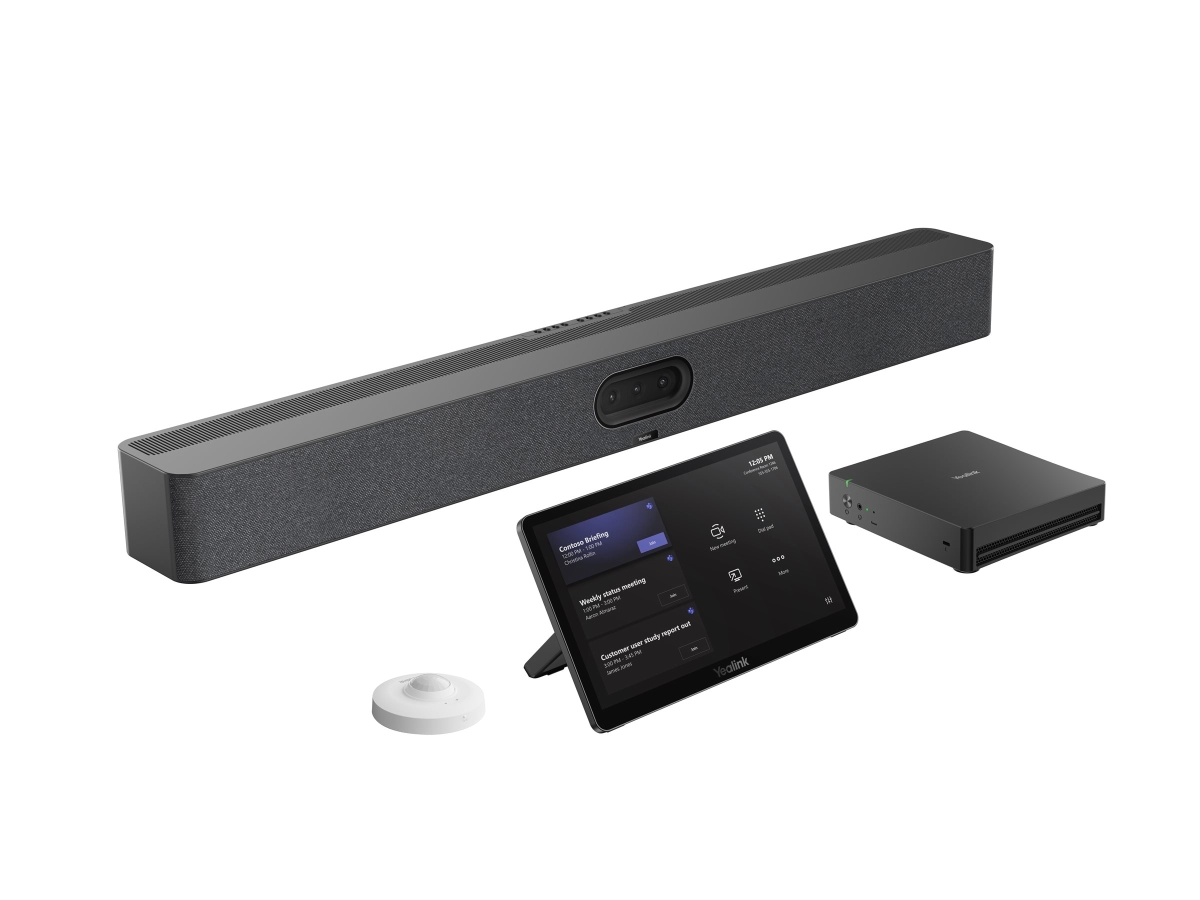 PACKAGE CONTENT: MCORE 4; MTOUCH PLUS; ROOMSENSOR; MEETINGBAR A50, ALL-IN-ONE VI