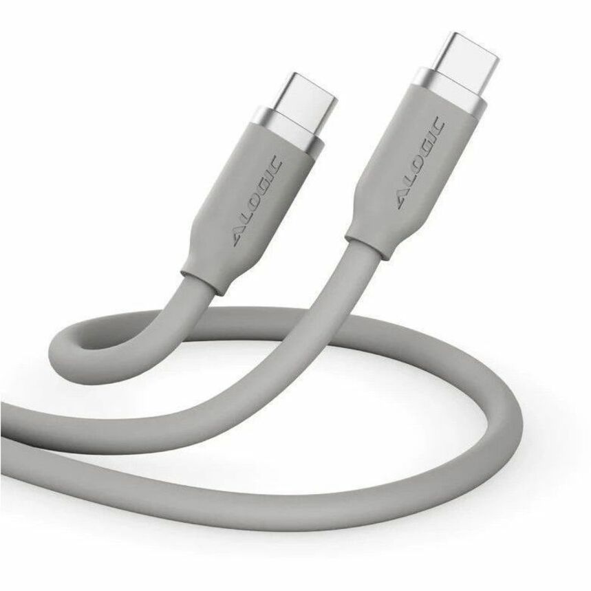 ELSI5U2CCTG1 1 m Elements Silicone 5A & 240W USB2 USB-C to C Male Cable, Titanium Gray