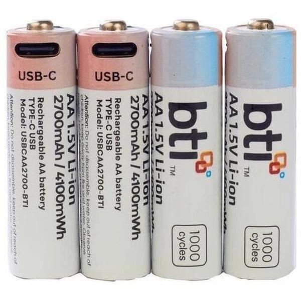 USBCAA2700-BTI 1.5V Li-ion 2700 mAh 4100MWh USB-C Port Rechargeable Battery