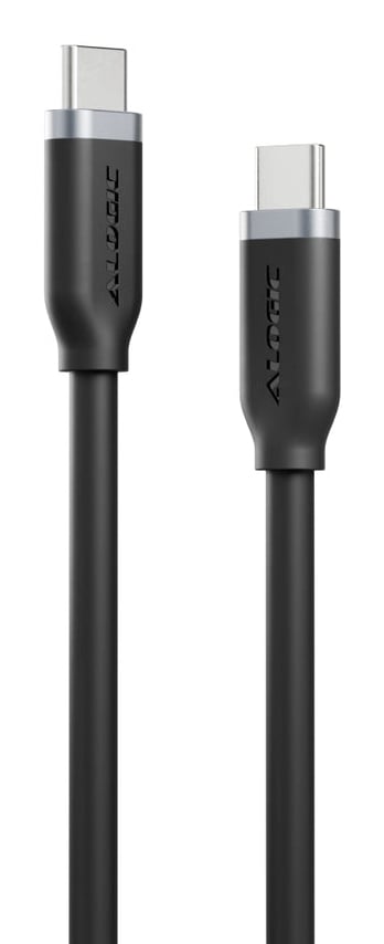 ELSI5U2CCBK2 2 m Elements Silicone 5A & 240W USB2 USB-C to C Male Cable with Cable Tie, Black