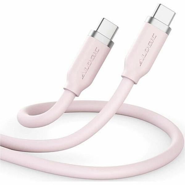 ELSI5U2CCPK2 2 m Elements Silicone 5A & 240W USB2 USB-C to C Male Cable with Cable Tie, Pink