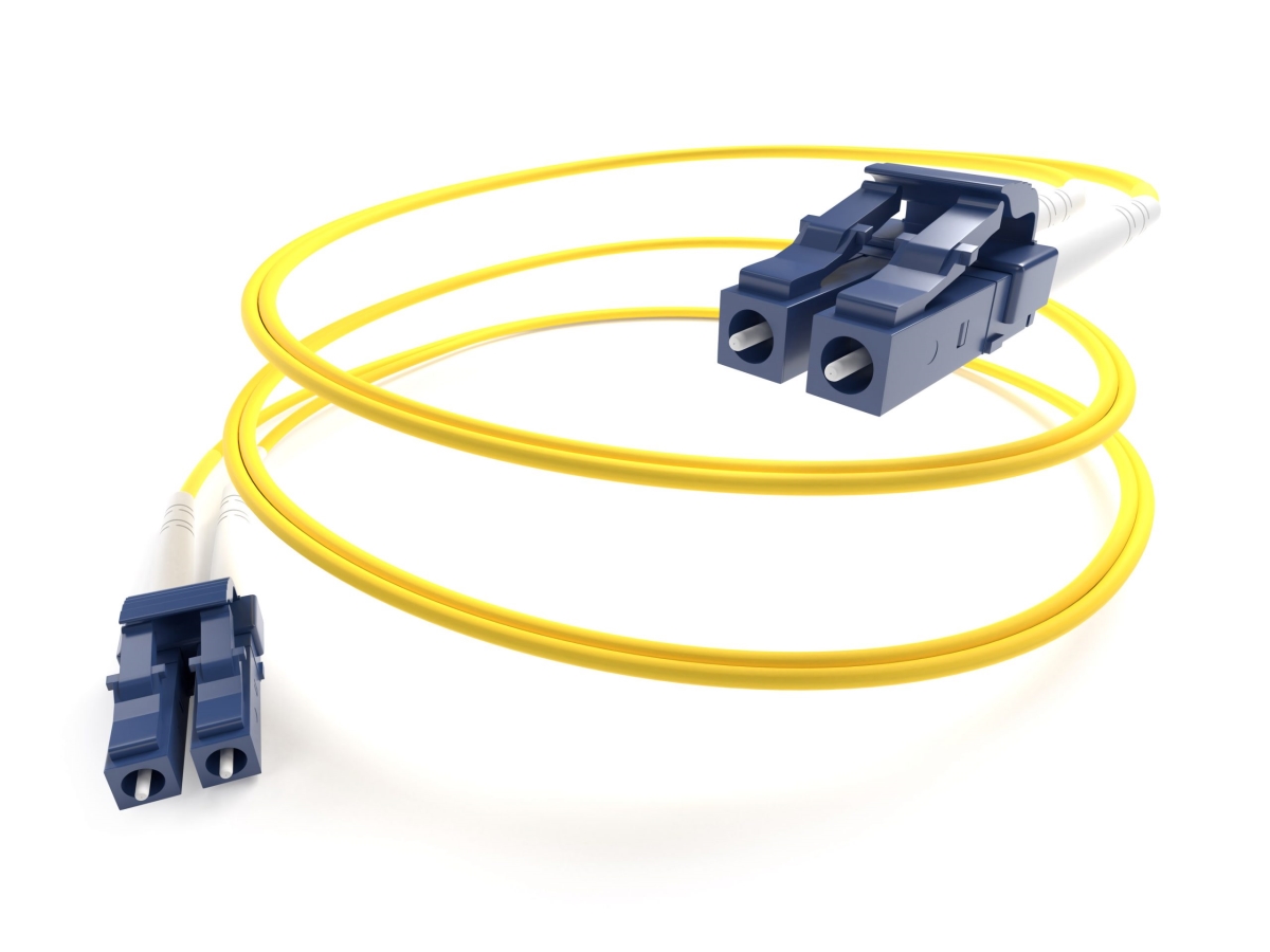 FJ9LCLC-08M 8 m OFNR 9-125 LC-LC Single-Mode Fiber Optic Cable, Yellow