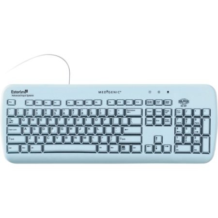 Picture of Esterline Advanced Input Systems K080WB1-US Medigenic Wireless Infection-Control Keyboard&#44; Blue -Proven Effective in Reducing