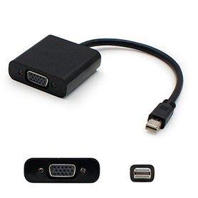 Picture of Add-On-Computer Peripherals R7X-00018-AO Microsoft R7X-00018 Compatible 8in Mini-DisplayPort 1.1 to VGA Male to Female Black Adapter Cable