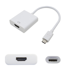 Picture of Add-On-Computer Peripherals USBC2HDMIW-5PK 8 in. USB 3.1 Type Male to HDMI Female White Adapter Cable&#44; Pack of 5