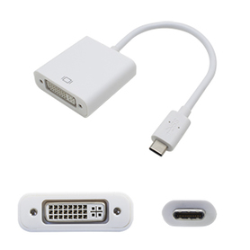 Picture of Add-On-Computer Peripherals USBC2DVIIW USB 3.1 Type Male to DVI-I Female White Adapter Cable&#44; 8 in.