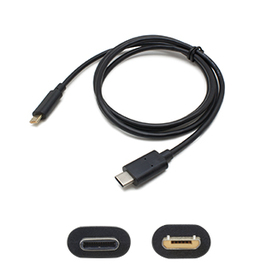 Picture of Add-On-Computer Peripherals USBC2MUSB21MB 3.3 ft. USB 3.1 Type Male to USB 2.0 Micro Male Black Adapter Cable
