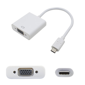 Picture of Add-On-Computer Peripherals USBC2VGAW 8 in. USB 3.1 Type Male to VGA Female White Adapter Cable