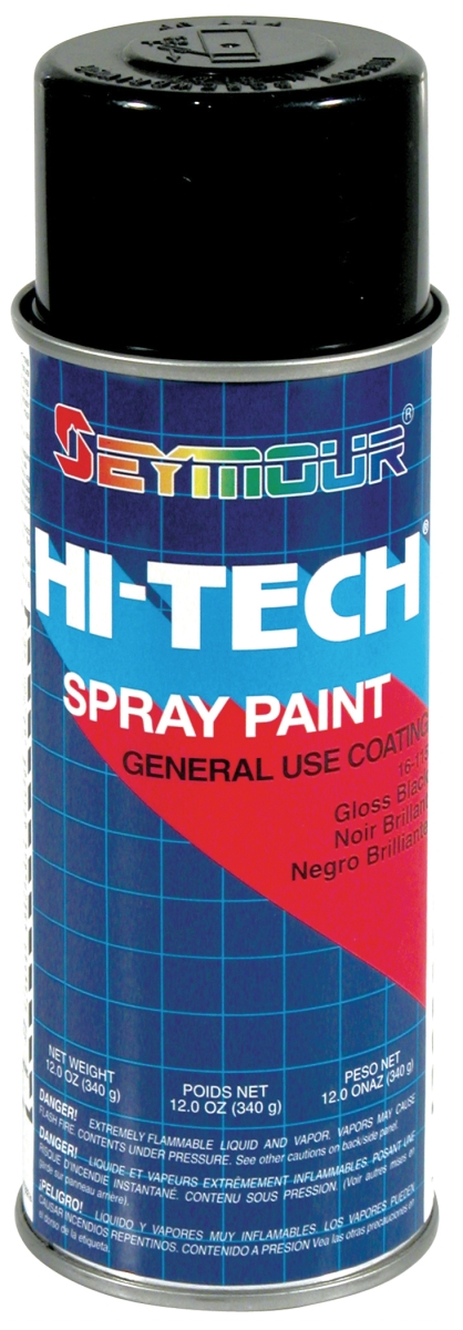 16-115 16 oz Hi-Tech Enamel Spray Paint, Gloss Black - Pack of 6