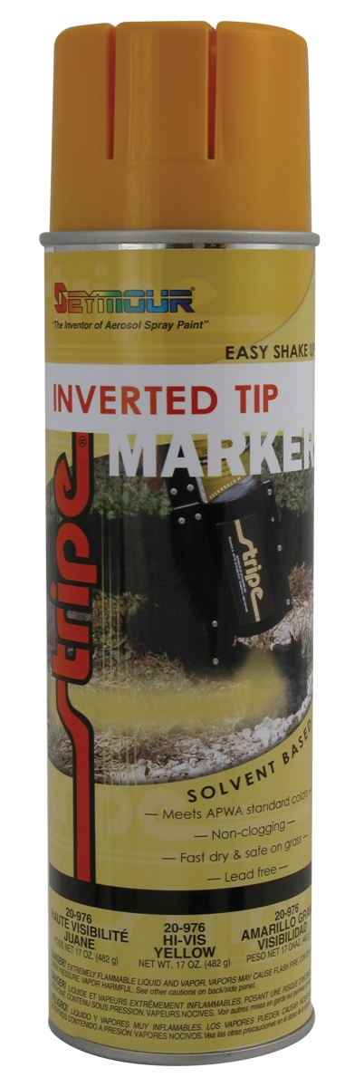 20-976 20 oz Stripe Inverted Tip Solventbase Marker, Hi-Viz Yellow - Pack of 12