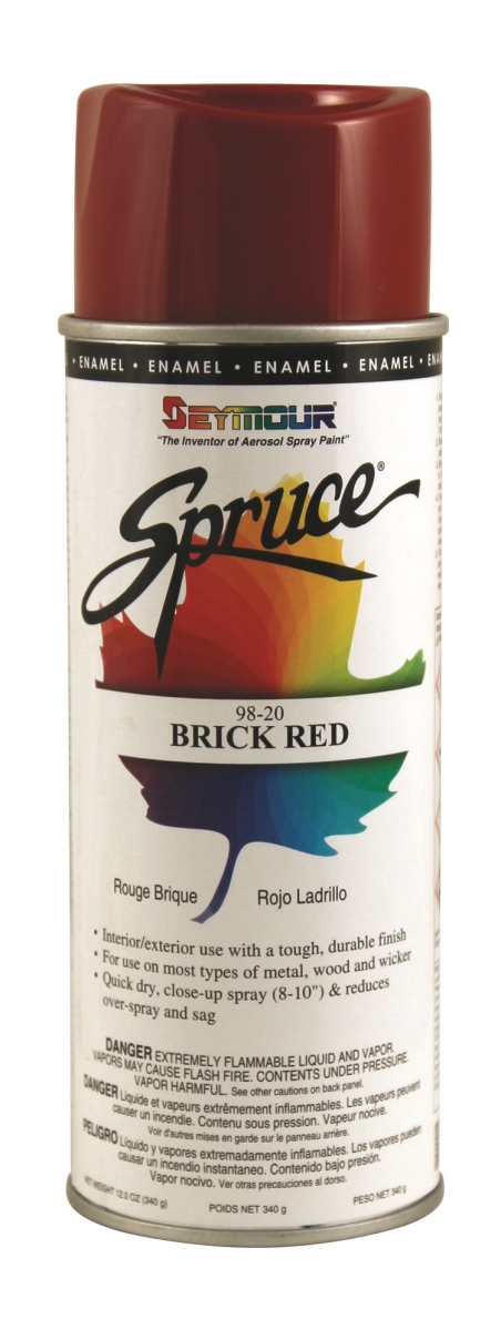 16 oz Spruce General Use Enamels Spray Paint, Gloss Brick Red - Pack of 12