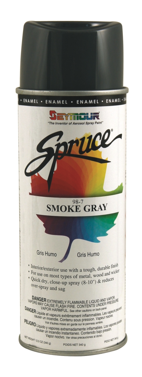 16 oz Spruce General Use Enamels Spray Paint, Smoke Gray - Pack of 12