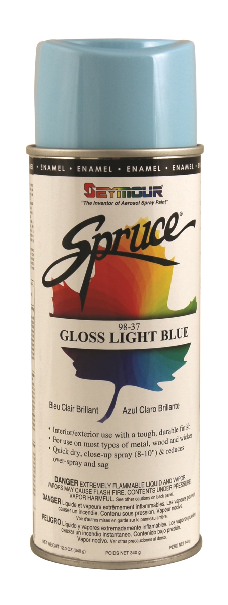 98-37 16 oz Spruce General Use Enamels Spray Paint, Gloss Light Blue - Pack of 12