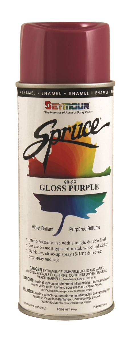 16 oz Spruce General Use Enamels Spray Paint, Gloss Purple - Pack of 12