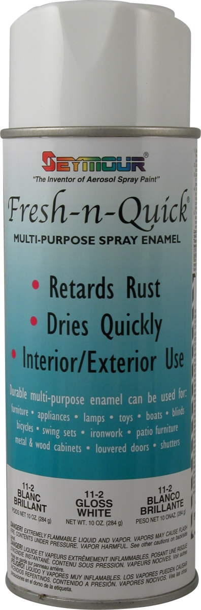 Seymour Paint 10oz Gloss White Fresh-N-Quick Multi-Purpose Spray Paint (11-2)