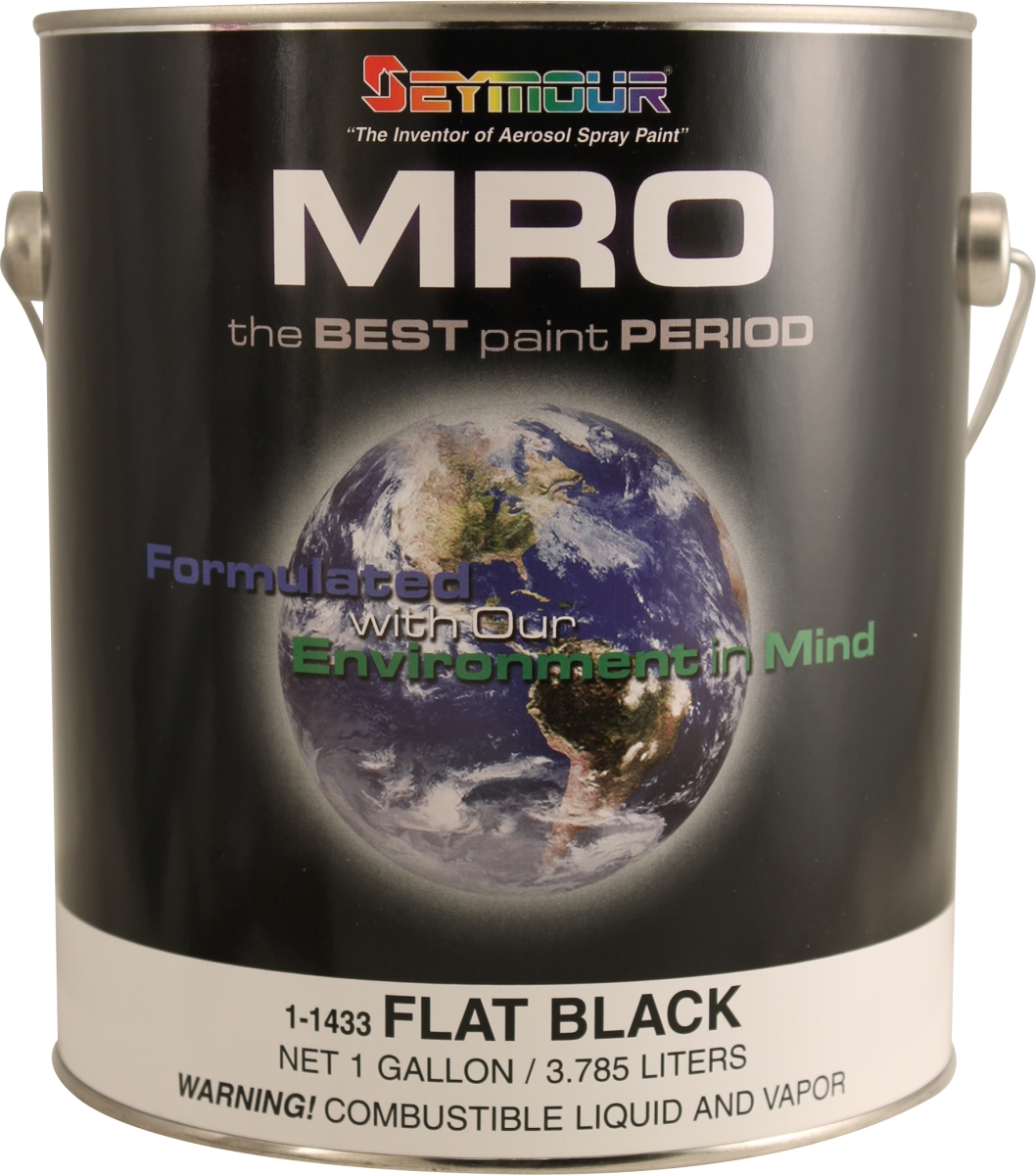 1-1433 1 gal Mro Industrial Coatings Enamel Paint, Flat Black - Pack of 4 -  SEYMOUR OF SYCAMORE