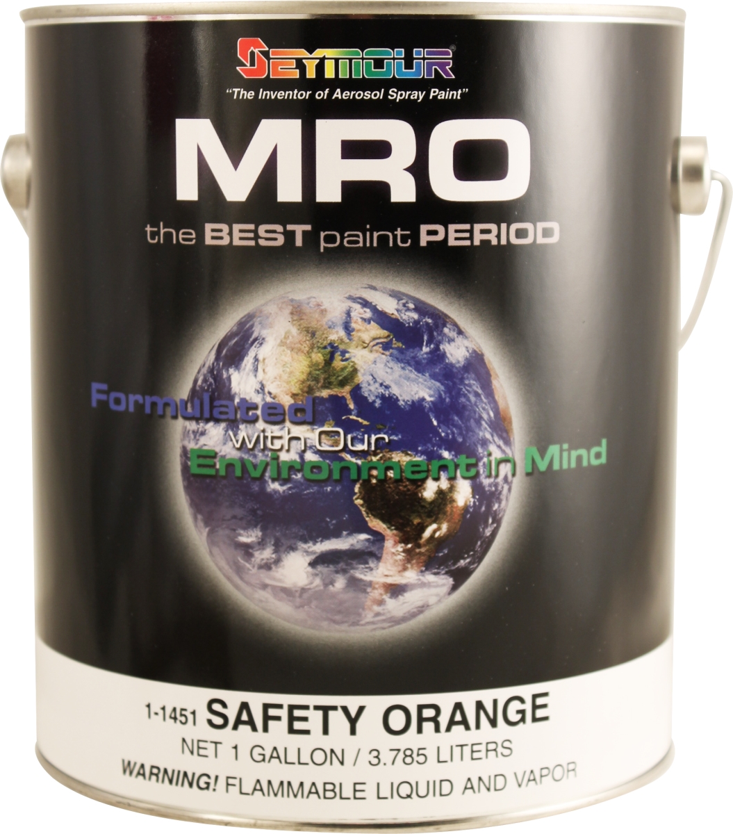 1-1451 1 gal Mro Industrial Coatings Enamel Paint, Gloss Safety Orange - Pack of 4 -  SEYMOUR OF SYCAMORE