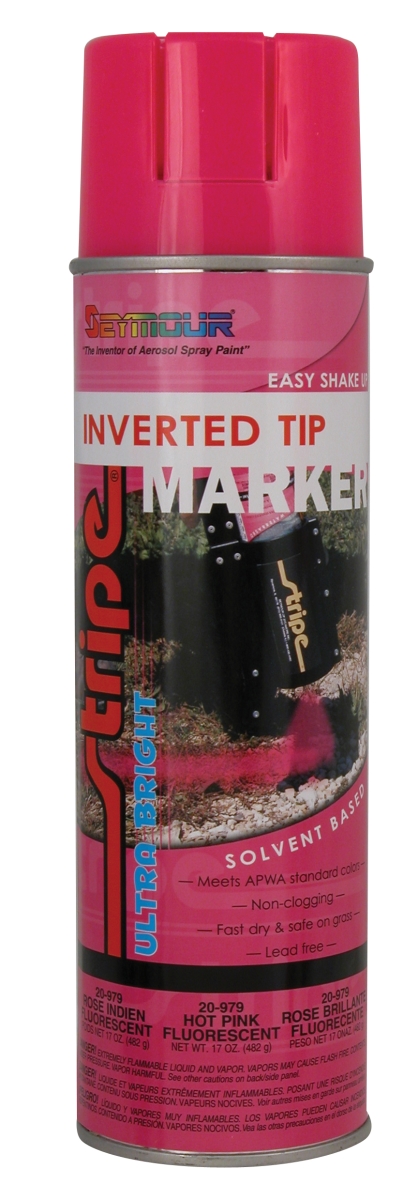 20-979 20 oz Stripe Inverted Tip Solventbase Marker, Pink Fluorescent - Pack of 12
