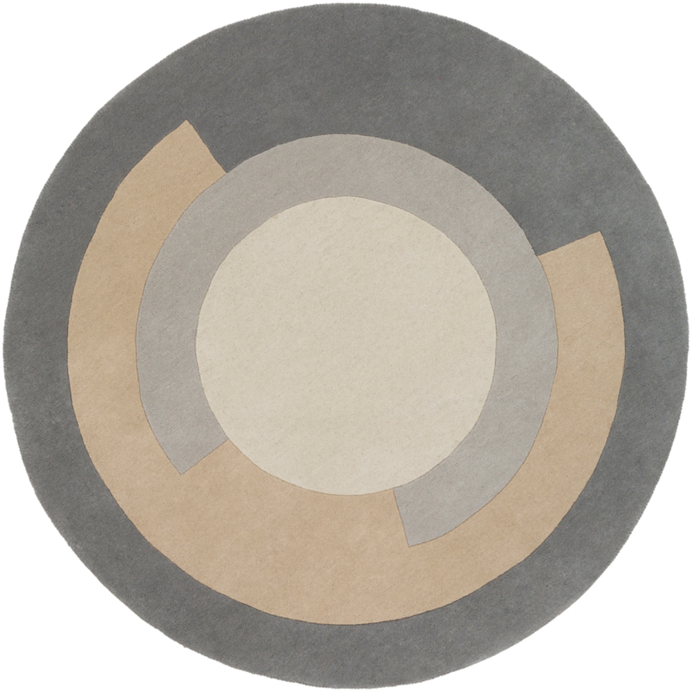 BCK1004-1616 18 in. Beck Area Rug, Medium Gray & Khaki