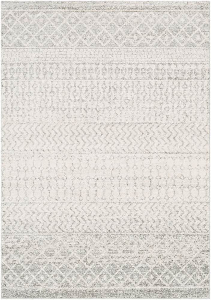 ELZ2308-1014 10 x 14 ft. Elaziz Area Rug, Light Gray, Medium Gray & White