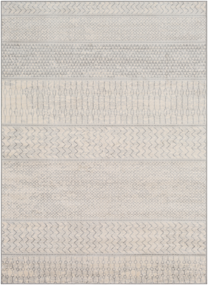 MOC2306-1616 18 in. Monaco Area Rug, Silver Gray, Medium Gray & Cream
