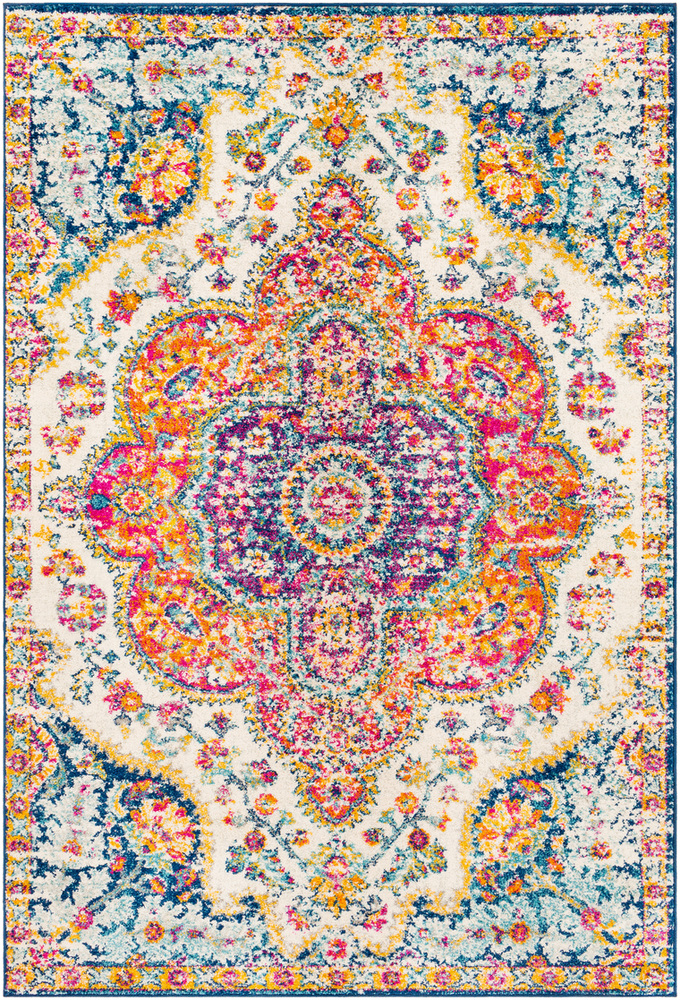 ELZ2335-679 6 ft. 7 in. x 9 ft. Elaziz Area Rug, Bright Pink
