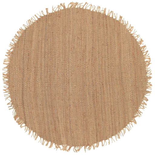J-10RD 10 ft. Jute Round Area Rug, Wheat