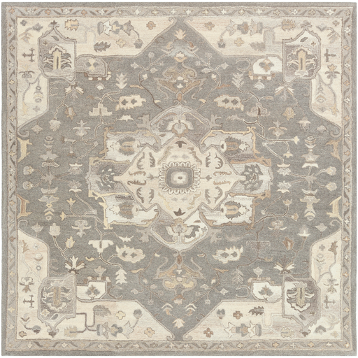 CAE1196-4SQ 4 ft. Caesar Square Area Rug, Charcoal