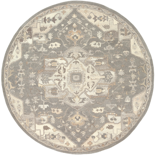 CAE1196-8RD 8 ft. Caesar Round Area Rug, Charcoal