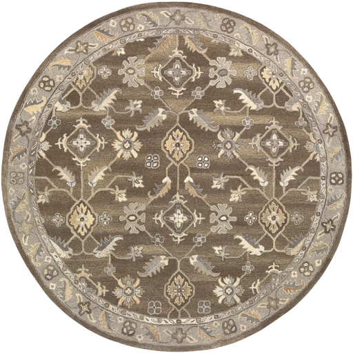 CAE1200-8RD 8 ft. Caesar Round Area Rug, Dark Brown