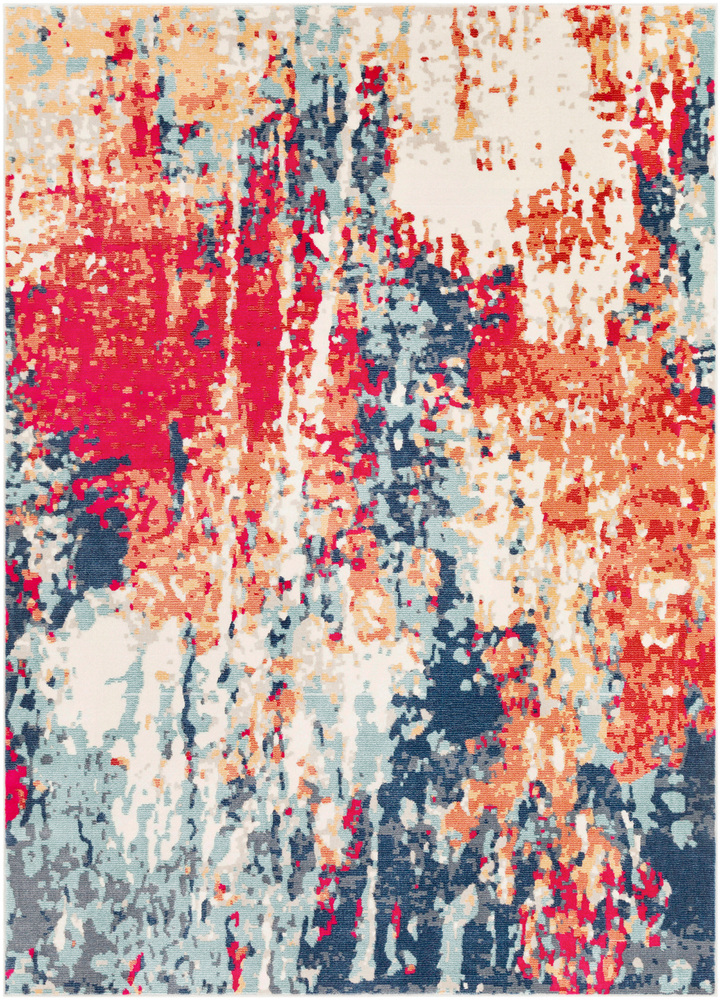 BOM2309-1616 18 in. Bohemian Area Rug, Bright Red