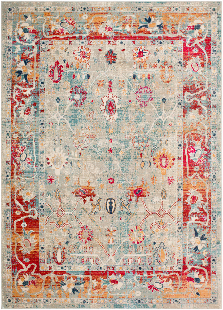BOM2306-1616 18 in. Bohemian Area Rug, Bright Red