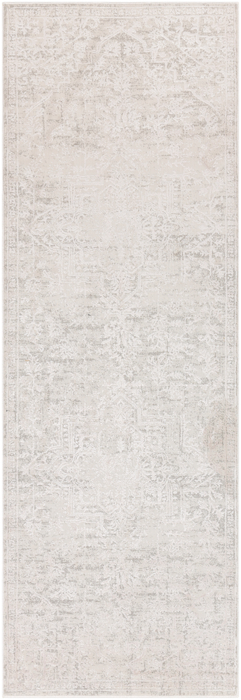 AIS2309-1616 18 in. Aisha Area Rug, Medium Gray & White