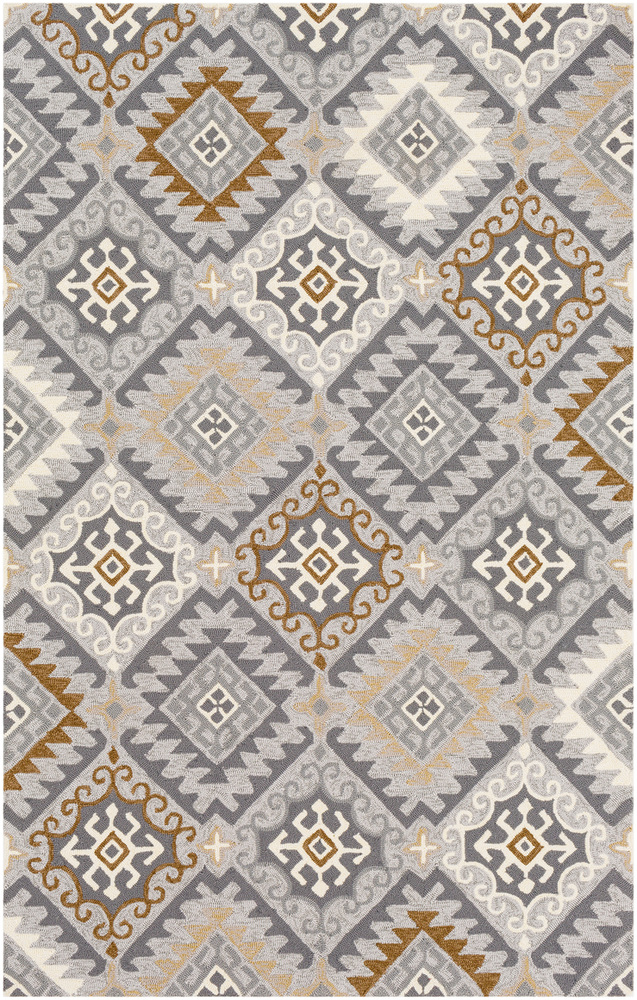 RAI1278-1616 18 in. Rain Area Rug, Charcoal