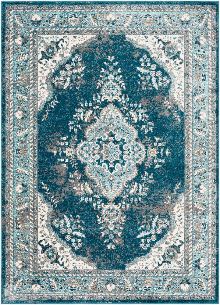 VAR2312-1616 18 in. Varanasi Area Rug, Teal