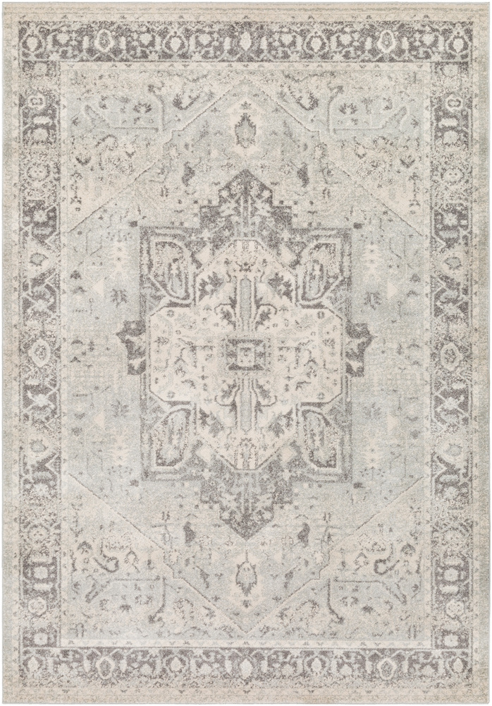 CSA2324-1616 18 in. Chelsea Area Rug, Medium Gray, Charcoal & White