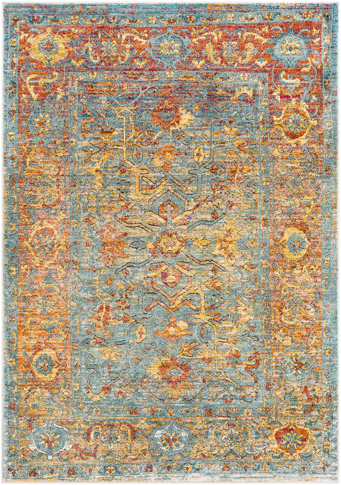 HER2316-1616 18 in. Herati Area Rug, Aqua