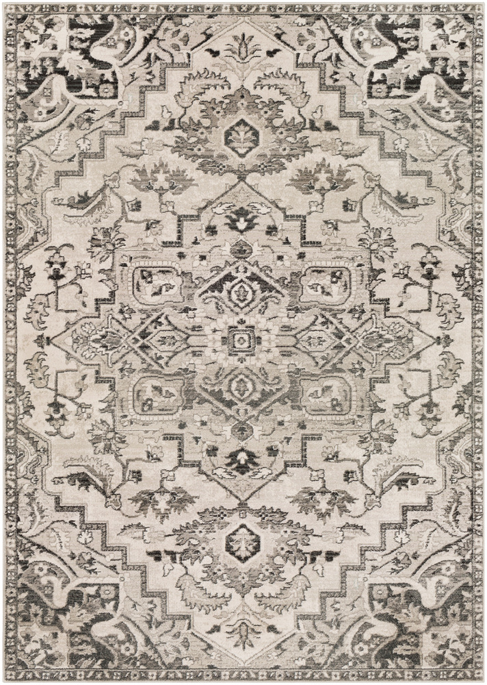 MEP2314-1616 18 in. Mesopotamia Area Rug, Camel, Ivory & Black